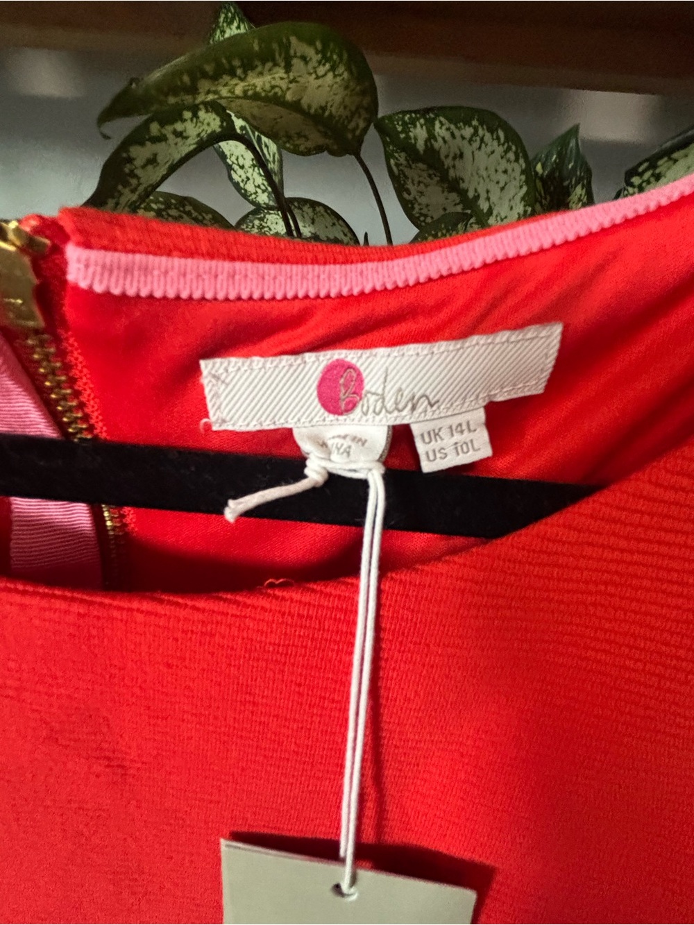 Boden Red Midi Dress NWT | Size 10L - Picture 4 of 7